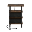 Furinno TURN-N-TUBE 4-Tier Side Table in End Table in Amber Pine/Black/Black