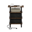 Furinno TURN-N-TUBE 4-Tier Side Table in End Table in Amber Pine/Black/Black