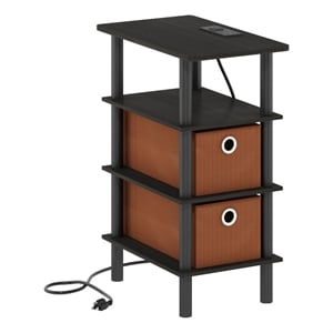 Furinno TURN-N-TUBE 4-Tier Side Table in End Table in Espresso/Black/Brown