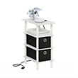 Furinno TURN-N-TUBE 4-Tier Side Table in End Table in White/White/Black