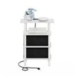 Furinno TURN-N-TUBE 4-Tier Side Table in End Table in White/White/Black