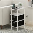 Furinno TURN-N-TUBE 4-Tier Side Table in End Table in White/White/Black