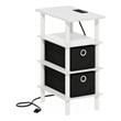 Furinno TURN-N-TUBE 4-Tier Side Table in End Table in White/White/Black