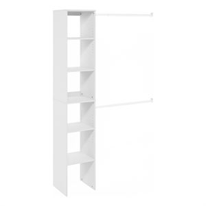 Furinno Fano Clothing & Closet Storage Organizer Shelf Tower with 2 White