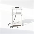 Furinno JUST 3-Tier Turn-N-Tube Open Storage Nighstand in Bedside White/White