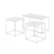 Furinno CAMNUS Modern Living Room Table Set with One Coffee Solid White/White