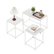 Furinno CAMNUS Modern Living Room Table Set with One Coffee Solid White/White