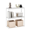 Furinno MORETTI Modern Lifestyle Wide Stackable Shelf in Solid White/White