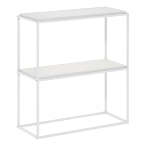 Furinno MORETTI Modern Lifestyle Wide Stackable Shelf in Solid White/White
