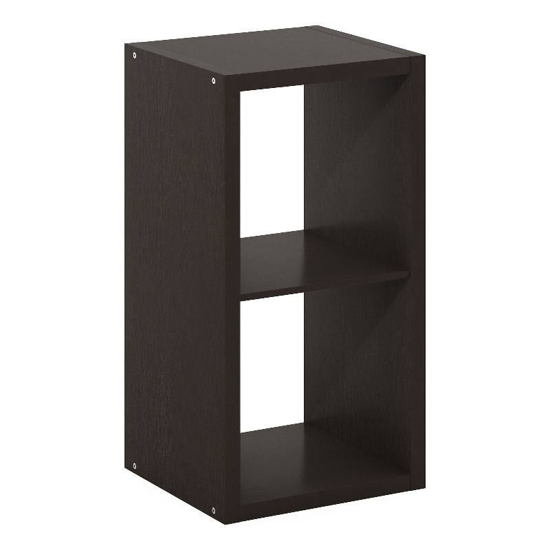 Furinno CUBICLE Open Back Decorative Cube Storage Organizer in 2-Cube Dark Oak