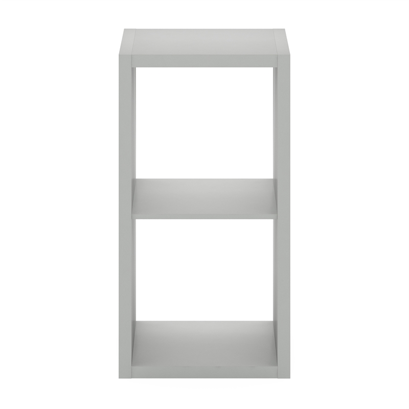 Furinno CUBICLE Open Back Decorative Cube Storage Organizer in 2-Cube Light Grey