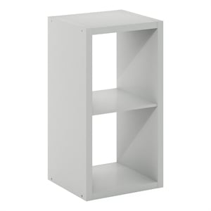 Furinno Cubicle Open Back Decorative Cube Storage Organizer in 2-Cube Light Grey