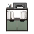 Furinno CUBICLE Open Back Decorative Cube Storage Organizer in 4-Cube Dark Oak