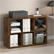 Furinno CUBICLE Open Back Decorative Cube Storage Organizer in 6-Cube Amber Pine