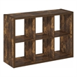 Furinno CUBICLE Open Back Decorative Cube Storage Organizer in 6-Cube Amber Pine