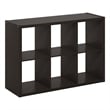 Furinno CUBICLE Open Back Decorative Cube Storage Organizer in 6-Cube Dark Oak