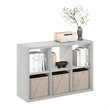 Furinno CUBICLE Open Back Decorative Cube Storage Organizer in 6-Cube Light Grey