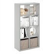 Furinno CUBICLE Open Back Decorative Cube Storage Organizer in 8-Cube Light Grey