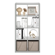 Furinno CUBICLE Open Back Decorative Cube Storage Organizer in 8-Cube Light Grey
