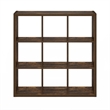 Furinno CUBICLE Open Back Decorative Cube Storage Organizer in 9-Cube Amber Pine