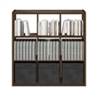 Furinno CUBICLE Open Back Decorative Cube Storage Organizer in 9-Cube Amber Pine