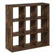 Furinno CUBICLE Open Back Decorative Cube Storage Organizer in 9-Cube Amber Pine