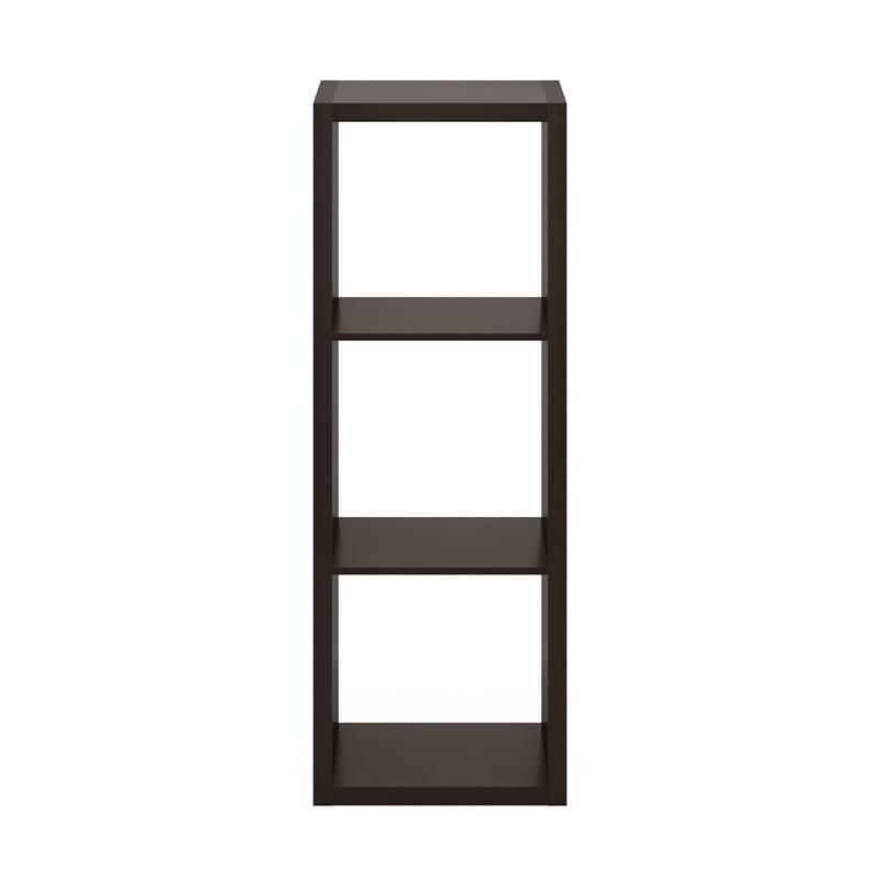 Furinno CUBICLE Open Back Decorative Cube Storage Organizer in 3-Cube Dark Oak