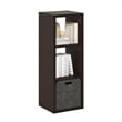 Furinno CUBICLE Open Back Decorative Cube Storage Organizer in 3-Cube Dark Oak
