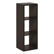 Furinno CUBICLE Open Back Decorative Cube Storage Organizer in 3-Cube Dark Oak