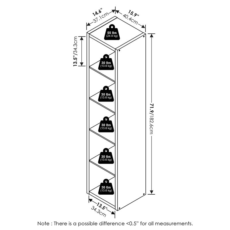 Furinno CUBICLE Open Back Decorative Verticle Cube Storage Organizer in White