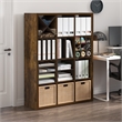Furinno CUBICLE Open Back Decorative Cube Storage Organizer in Amber Pine