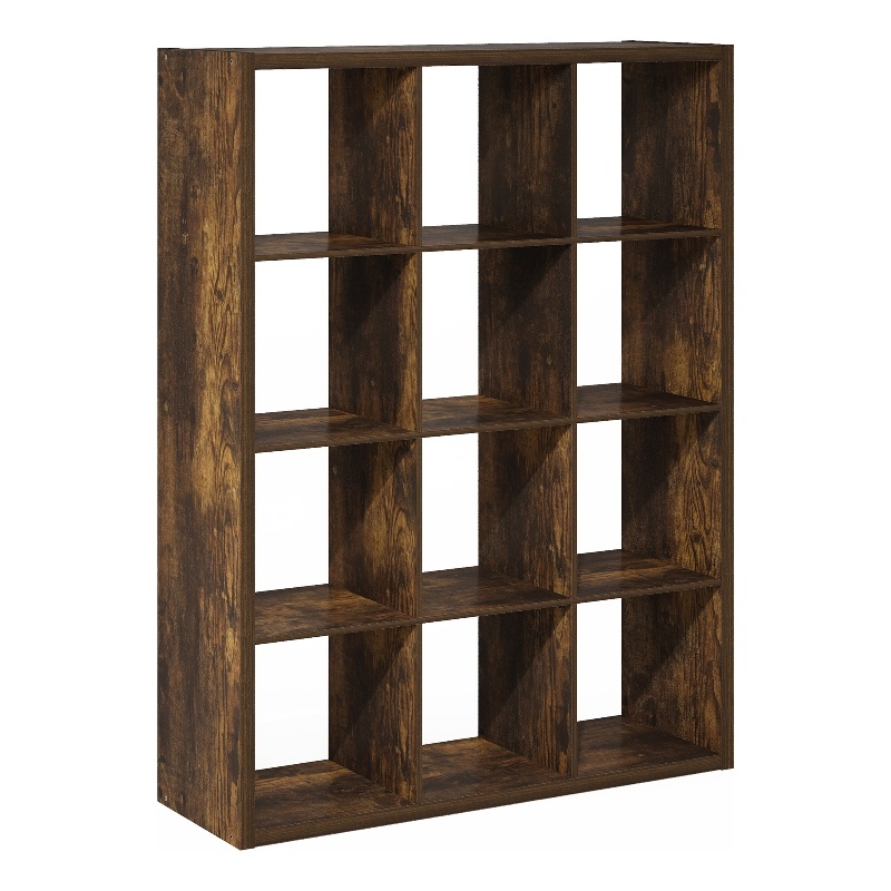 Furinno CUBICLE Open Back Decorative Cube Storage Organizer in Amber Pine