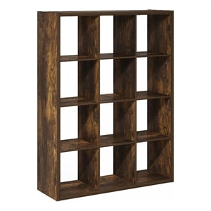 Furinno CUBICLE Open Back Decorative Cube Storage Organizer in Amber Pine