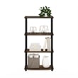 Furinno TURN-S-TUBE 4-Tier Multipurpose Shelf Display Rack with Amber Pine/Black