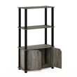 Furinno Go Green 4-Tier Multipurpose Display Shelf with French Oak Grey/Black