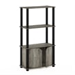 Furinno Go Green 4-Tier Multipurpose Display Shelf with French Oak Grey/Black