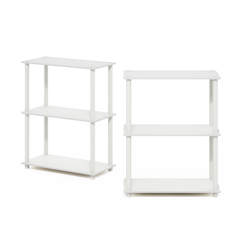 Furinno TURN-N-TUBE 3-Tier Compact Multipurpose Shelf Display Rack in Set of 2