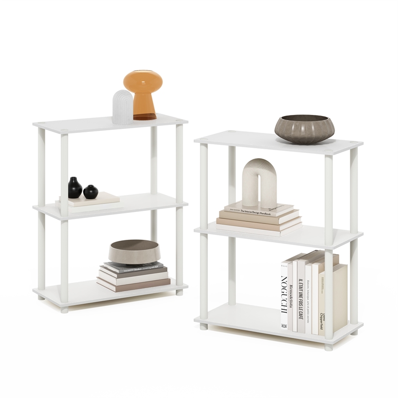 Furinno TURN-N-TUBE 3-Tier Compact Multipurpose Shelf Display Rack in Set of 2