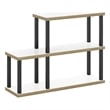 Furinno TURN-N-TUBE No Tools 3-Tier Ladder Decorative Display Solid White/Black