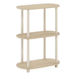 Furinno TURN-N-TUBE No Tools 3-Tier Modern Oval Side Display Bauhaus Oak/Beige