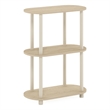 Furinno TURN-N-TUBE No Tools 3-Tier Modern Oval Side Display Bauhaus Oak/Beige