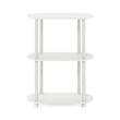 Furinno TURN-N-TUBE No Tools 3-Tier Modern Oval Side Display White/Virgin White