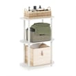 Furinno TURN-N-TUBE No Tools 3-Tier Modern Oval Side Display White/Virgin White