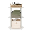 Furinno TURN-N-TUBE No Tools 3-Tier Modern Oval Side Display White/Virgin White