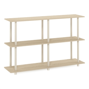 Furinno TURN-N-TUBE No Tools 3-Tier Modern Rectangle Side Bauhaus Oak/Beige