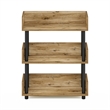 Furinno TURN-N-TUBE 3-Tier Freestanding Multipurposes Flagstaff Oak/Black