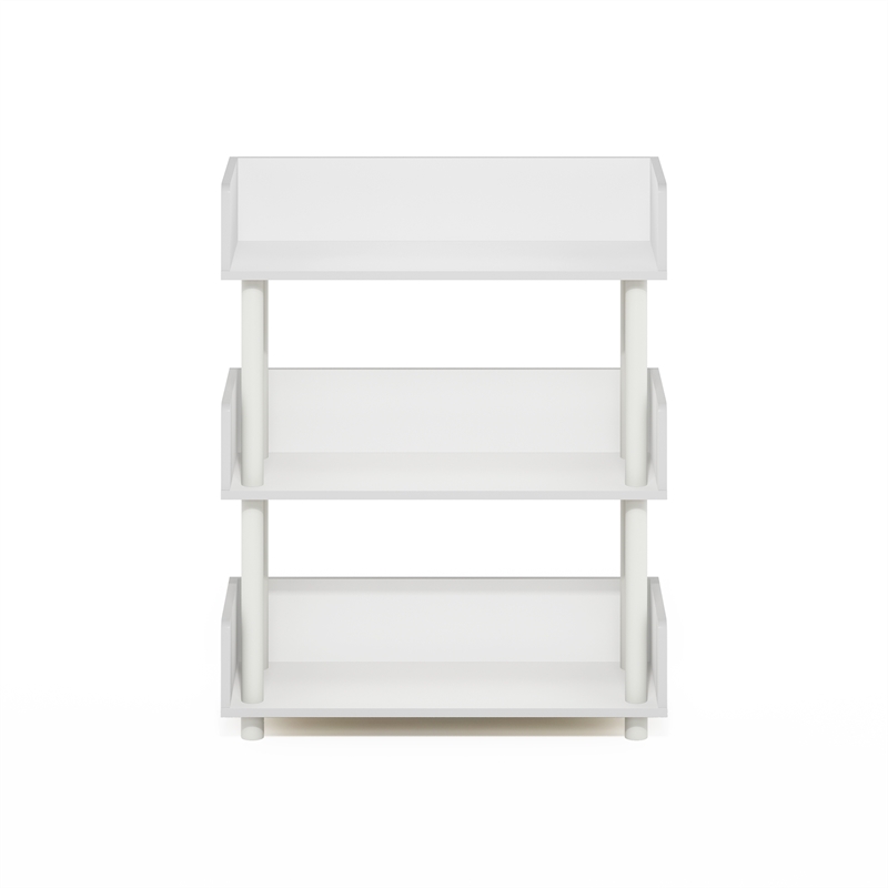 Furinno TURN-N-TUBE 3-Tier Freestanding Multipurposes Display Rack White/White
