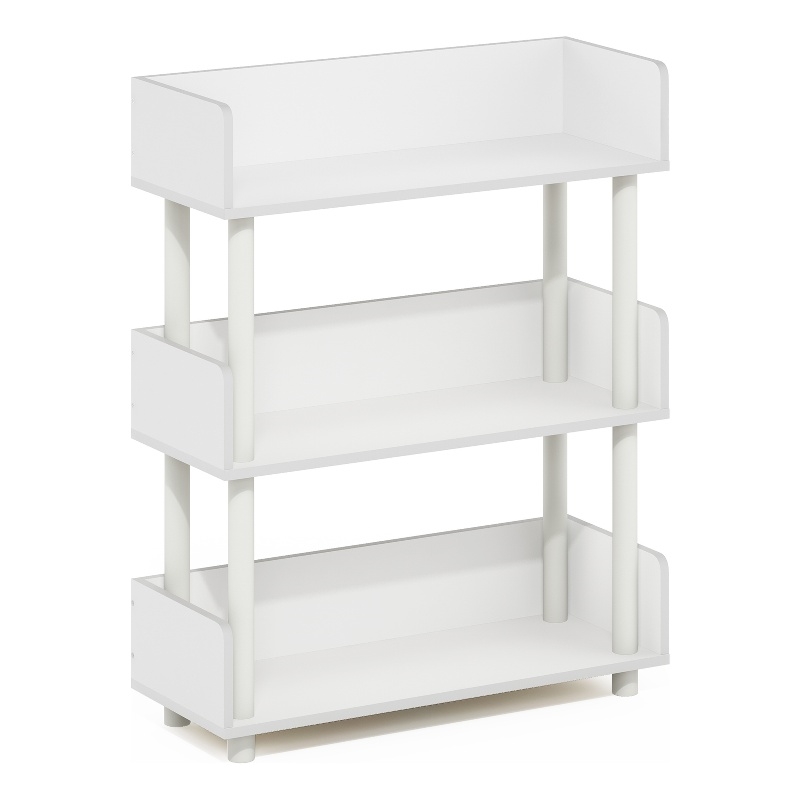 Furinno TURN-N-TUBE 3-Tier Freestanding Multipurposes Display Rack White/White