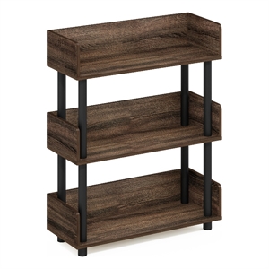 Furinno TURN-N-TUBE 3-Tier Freestanding Multipurposes Display Rack in Walnut
