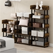 Furinno TURN-N-TUBE 4-Tier Freestanding Multipurposes Display Amber Pine/Black